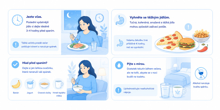10. pravidlo spánkové hygieny - strava a pití