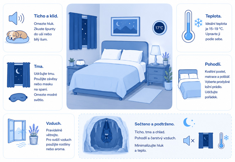 3. pravidlo spánkové hygieny - vytvořte si ideální prostředí pro spánek