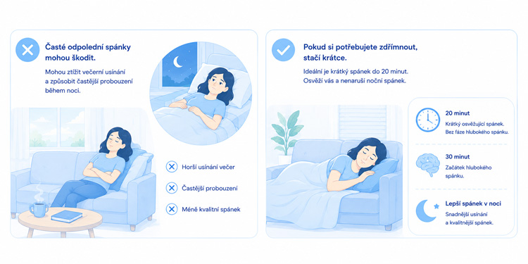 9. pravidlo spánkové hygieny - odpolední šlofíky